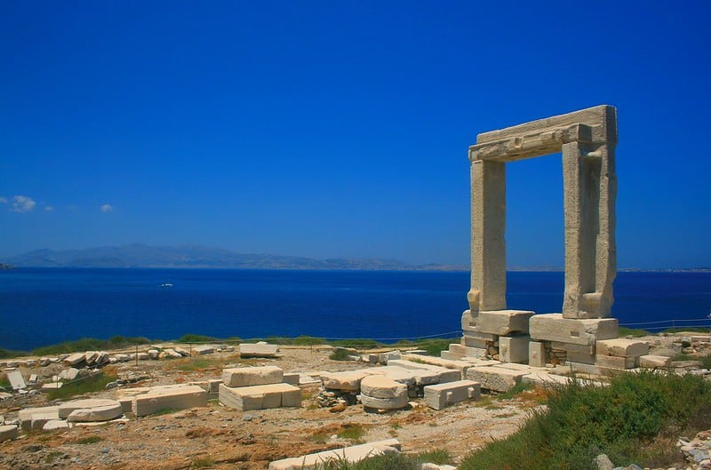 Portara, the Great Foor standing at the entrance of Naxos port
